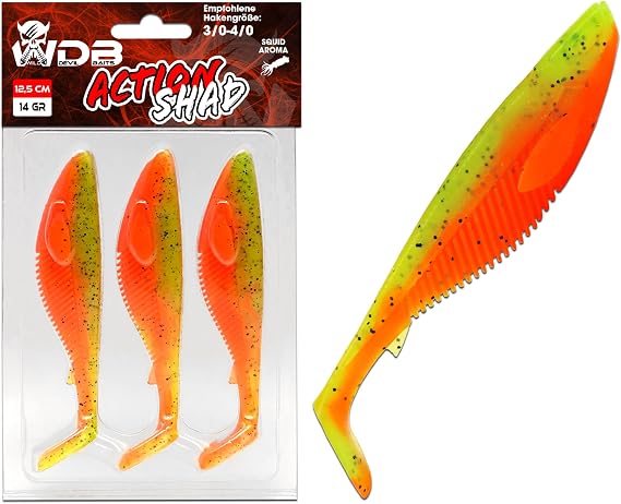 Angel-Berger Wild Devil Baits Action Shad Rubber Fish Artificial Bait Soft Lure Rubber Bait Pike Perch Zander Fishing Bait Predator Fish Bait