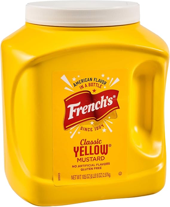 French's Classic Yellow Mustard, 105 oz - One 105 Ounce Bulk Container of Tangy and Creamy Yellow Mustard Perfect for Professional Use or for Refillable Containers at Home