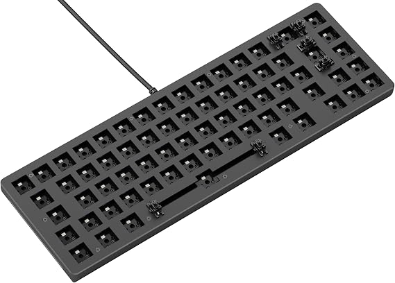 GLORIOUS Gaming GMMK 2 Compact 65% Barebones (endast chassi) – Chassi till mekaniskt gamingtangentbord, egen kompakt TKL-storlek (65%), aluminium, anpassningsbart, RGB, Internationell/ISO - Svart