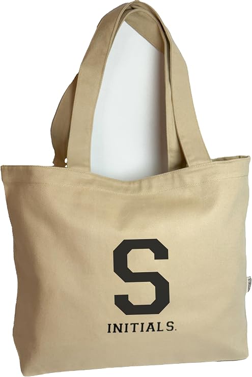 INITIALS Bej Harfli Tote Bag
