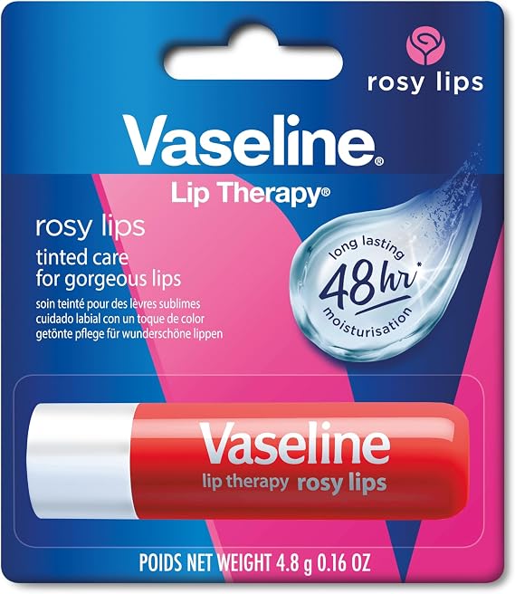 Vaseline Lip Therapy Rosy, Color Lip Balm, Almond & Rose Oil Lipstick (Rosy (1 Count)