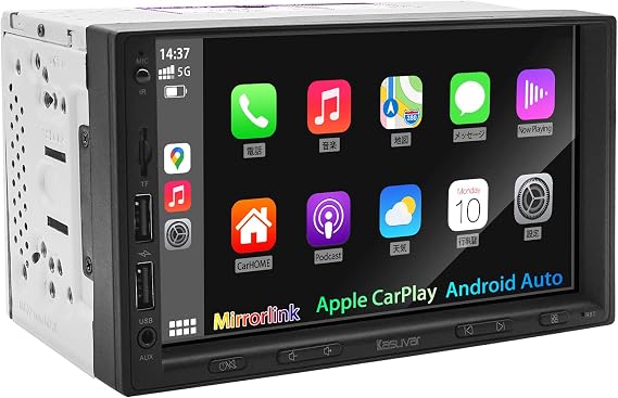 KASUVAR KAR7 2-DIN 7-Inch Display Audio Wireless Car Navigation System Compatible with CarPlay/Android Auto