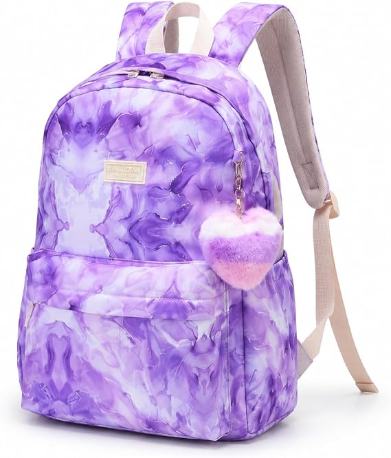 SUN EIGHT School Backpack Womens, Casual Travel School Bags 18 Inch Laptop Backpack for Primary Secondary Sports Travel Rucksack Waterproof Bookbag College Boys Men Work Daypack (8356-Purple)