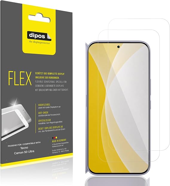 dipos FLEX 2x Clear Screen Protector for Tecno Camon 50 Ultra