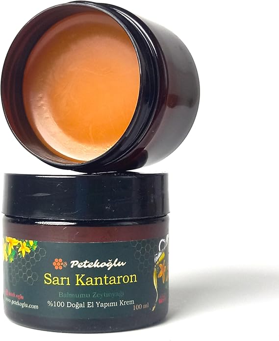 Petekoğlu (100ML) El Yapımı Sarı Kantaron Çiçeği Yağı Zeytinyağı Balmumu Bakım Onarım Kremi