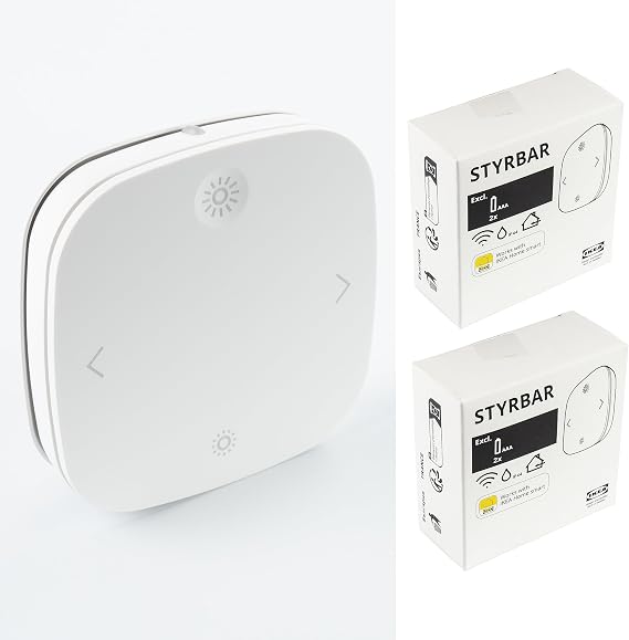 IKEA STYRBAR Zigbee Wireless Remote Controls/Dimmer Switches for Smart Home Systems, Works with TRADFRI/DIRIGERA, White, 604.883.66 - Set of 2