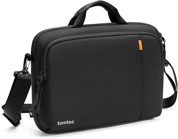 tomtoc 360 Protective Slim Laptop Case with Shoulder Strap for 13-14 Inch MacBook Air/Pro, 13.5-inch Surface Laptop 5/4/3, ASUS Zenbook 14 Flip OLED, Acer Swift Go 14, Water-Repellent 14 Laptop Bag