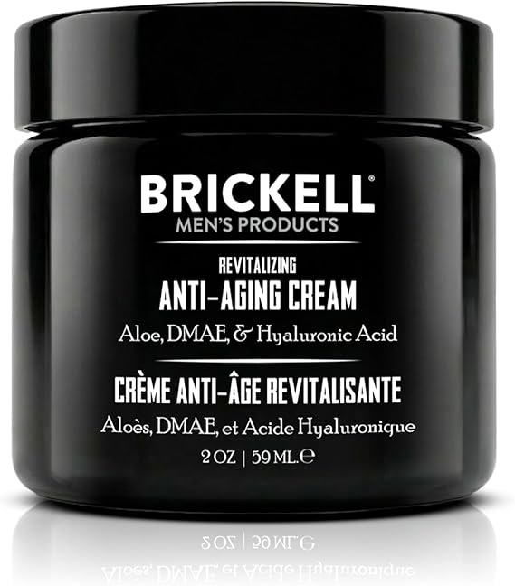Brickell Men's Products Revitalizing Anti-Aging Cream for Men, Natural & Organic Anti-Wrinkle Night Face Cream, Unscented, 2 fl oz
