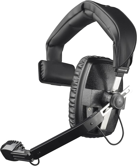 Beyerdynamic DT-108-200-50-BLACK Single-Ear Headset with Dynamic Hypercardioid Microphone, 50 Ohms, Black