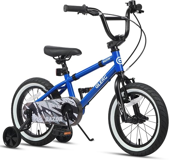 Glerc Razor 12 14 16 Inch Kids Bike BMX Style for 2-8 Years Old Boys Bicycles with Stabilisers & Bell & Hand Brakes, Multiple Colors
