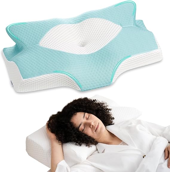 Elviros Memory Foam Cervical Neck Support Pillow for Sleeping