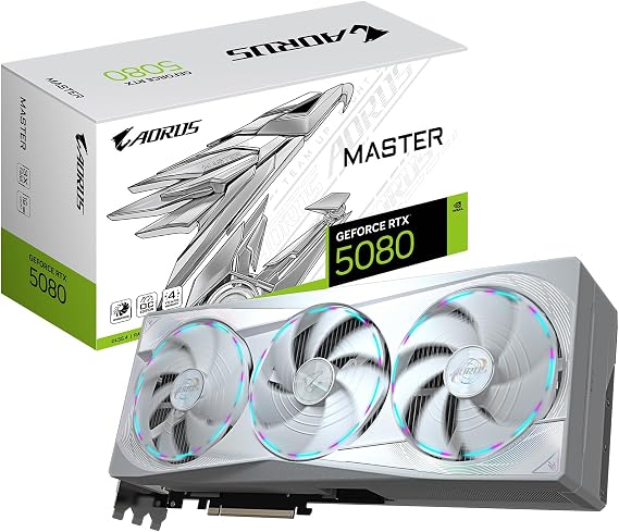 GIGABYTE AORUS GeForce RTX 5080 MASTER ICE 16GB GDDR7 Graphics Card