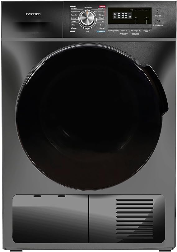 INFINITON | Dryer SD-DG85C | Front Loading | Anti-Wrinkle Function | Programmed Start up to 24h | Condensation Dryer | Capacity 8 kg |Energy Class B |Stainless Steel Color | Green LED Display | [Energy Class B]