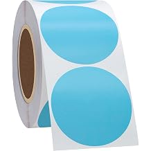 51mm Circle Thermal Sticker Labels, Multi-Purpose Self-Adhesive Round Direct Thermal Labels for Labels Printer 750 Labels Light Blue
