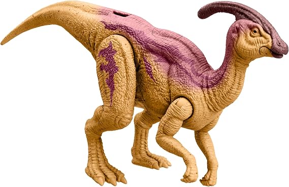 Mattel Jurassic World Jurassic World Action Figure Hoaru! Parasaurolovs HTK75 Children's Figure, Dinosaur Toy, Total Length: Approx. 12.9 inches 32.7 cm, Age 4 and up, Brown
