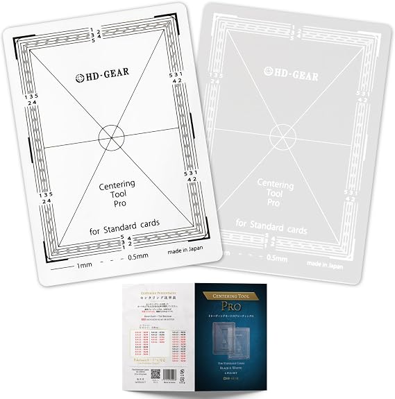 Centering Tool Pro Card Grading Kit PSA Trading Cards TCG Black & White Set for Standard Size Cards