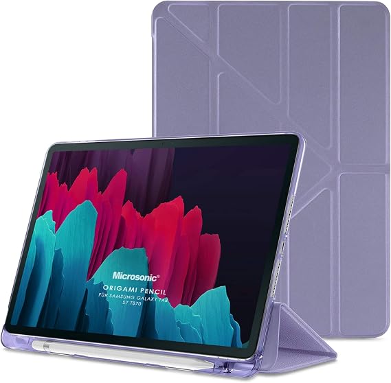 Microsonic Samsung Galaxy Tab S9 X710 için Kılıf Origami Pencil Lila [Galaxy Tab S9 X710 ile Uyumlu Kılıf - Lila]