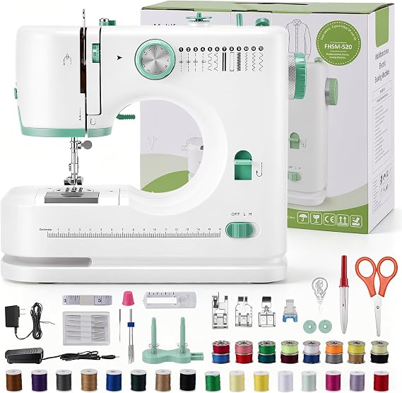 Sewing Machine, 12 Stitches with Foot Pedal, Dual Speed