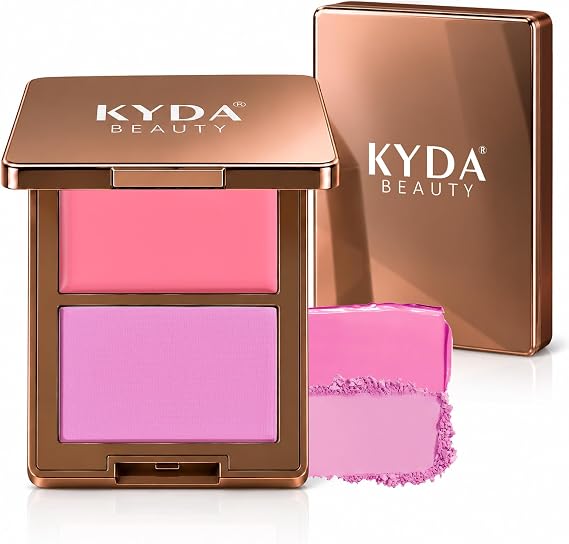KYDA 2 Colors Blush Palette, 2-in-1 Cream and Powder Blush-04#Lilac