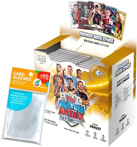 Bundle with UCC Match Attax Champions League 2026/27 Trading Cards - 1 Display (36 Boosters) + Exclusive Collect-it Cases