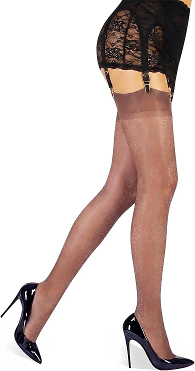 Sexy Sheer Suspender Stockings for Women, Silky Nylon Stockings