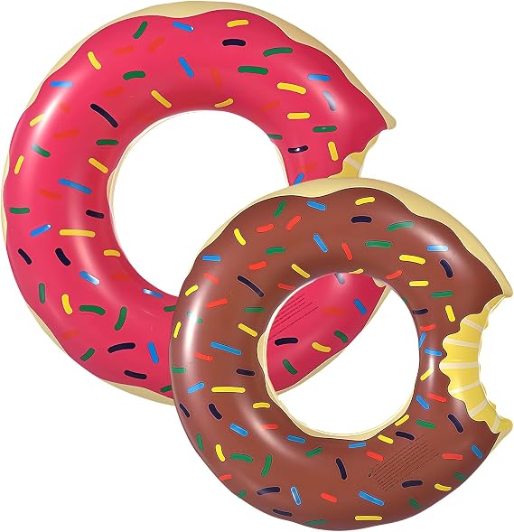 2Pcs Inflatable Swim Ring for Adult Swimming Rings,Inflatable Rubber Ring Pool Floats Transparent Floating Ring Swim Tube Rings for Girl Women Men Beach Summer Pool Party