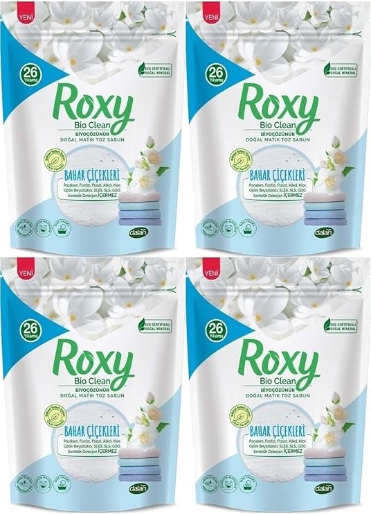Dalan Roxy Bio Clean Matik Toz Çamaşır Sabunu Bahar Çiçekleri 800 gr X 4 Adet