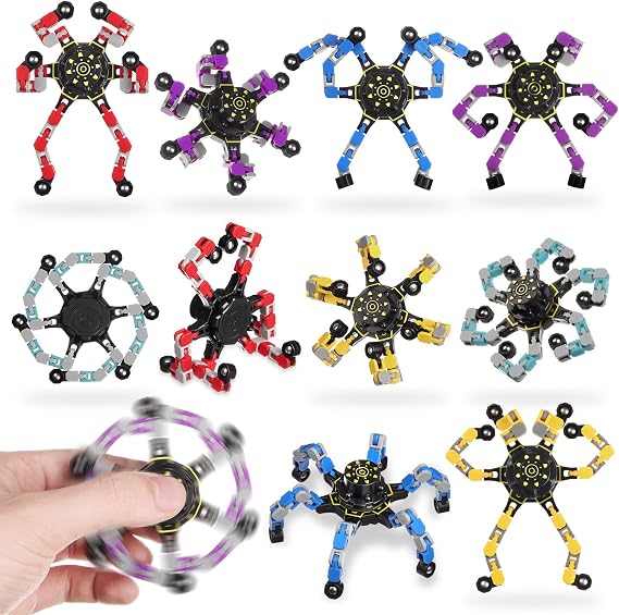 Ainiv 10 PCS Deformable Robot Fidget Spinner Toys