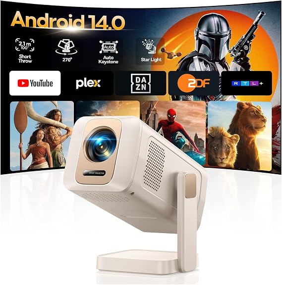 Mini Projector [Integrated Apps Short Distance] Smart Projector 1080P