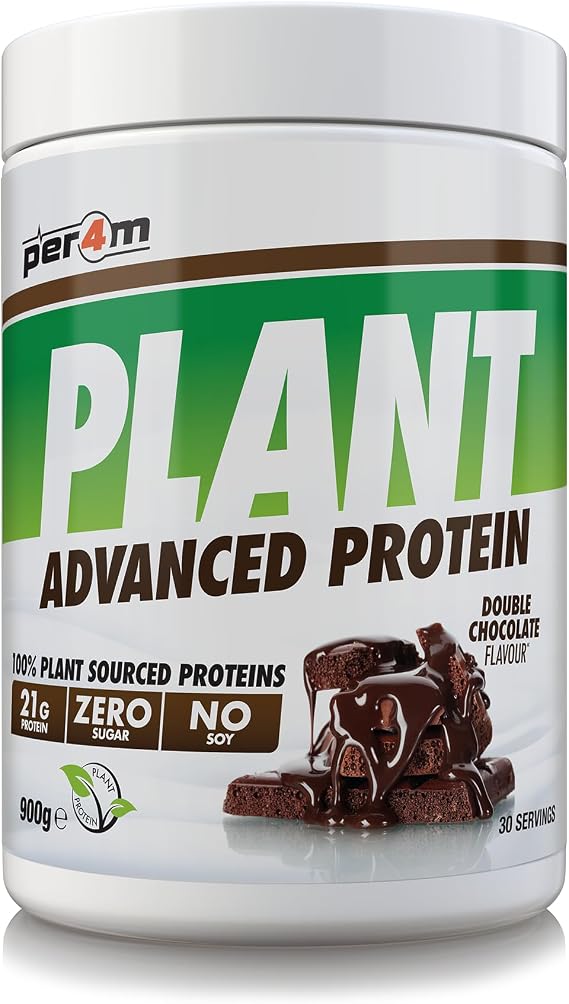 Per4m Advanced Plant Protein Shake Powder Matrix | 30 Servings of 100% Plant Sourced Protein Shake | Free from Soy, Dairy, Gluten and Lactose | Sugar Free (900g, Double Chocolate)