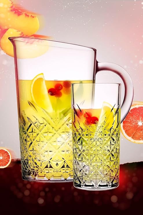 Paşabahçe 5 Parça Tımeless Sangria/Mojito Kokteyl Keyfi Seti - 4 Uzun Kokteyl Bardağı + Karaf/sürahi