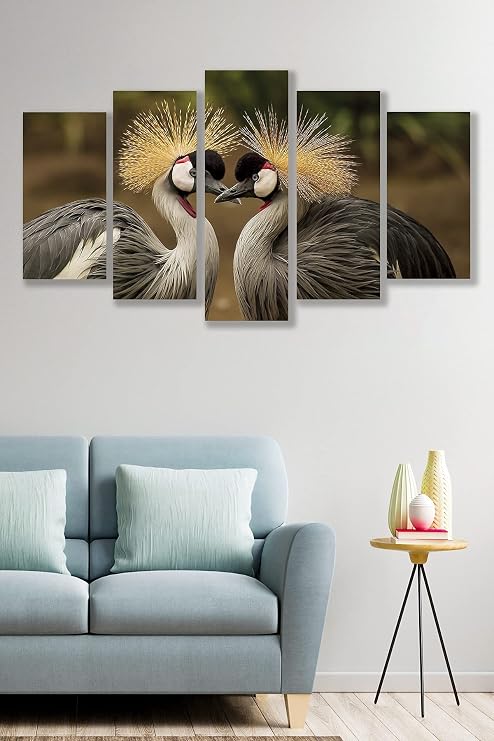 Düş Duvarı 5 Parça Tavus Kuşu Desenli MDF Duvar Tablosu
