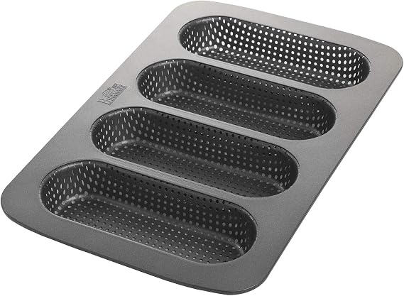RBV Birkmann 210394 Hot Dog Bread with 4 Compartments Laib & Soul, Steel, Grey, 35.5 x 25.5 x 3.5