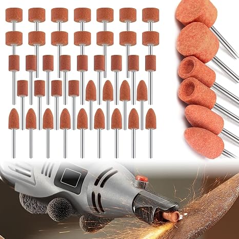 Mounted Grinding Stones - 45 Pcs 1/8 Inch Shank, Sanding & Deburring