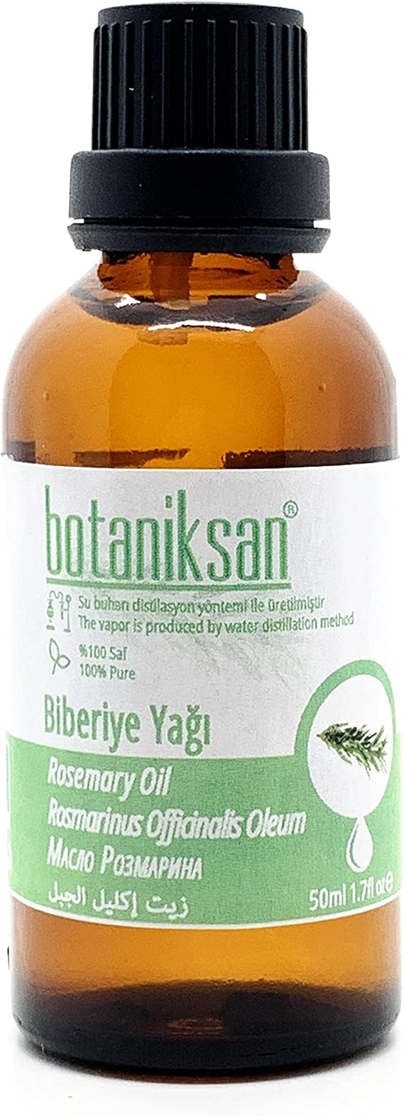Botaniksan Biberiye Yağı 50ML Distilasyon, Saf, Doğal, Katkısız