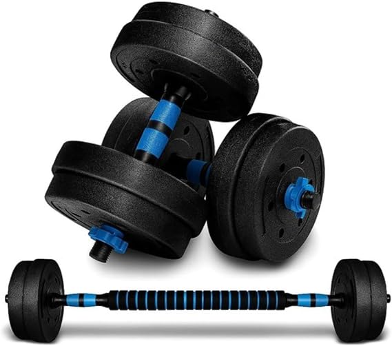 Adjustable Dumbbells & Barbell Set for Home Gym | Dumbbell Barbell Kettlebell Fitness Set | Strength Training Equipment for Men & Women Free Weights for Weight Lifting