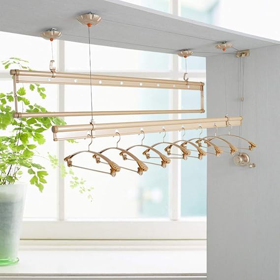 Ceiling Pulley Laundry Drying Rack Airer & Towel Rail for Clothes