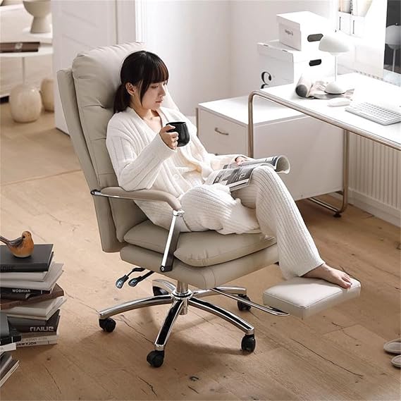 High Back Executive Office Chair Ergonomic Office Chair Reclining Office Chair with Foot Rest Big And Tall Home Office Desk Chair for Home Office