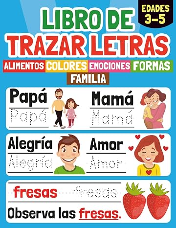 Libro de Trazar Letras: Un Cuaderno de Actividades para Aprender a Escribir las Letras, Palabras y Oraciones - Caligrafía Preescolar para Niños de 3 a 5 años Libros de Caligrafía para Niños en