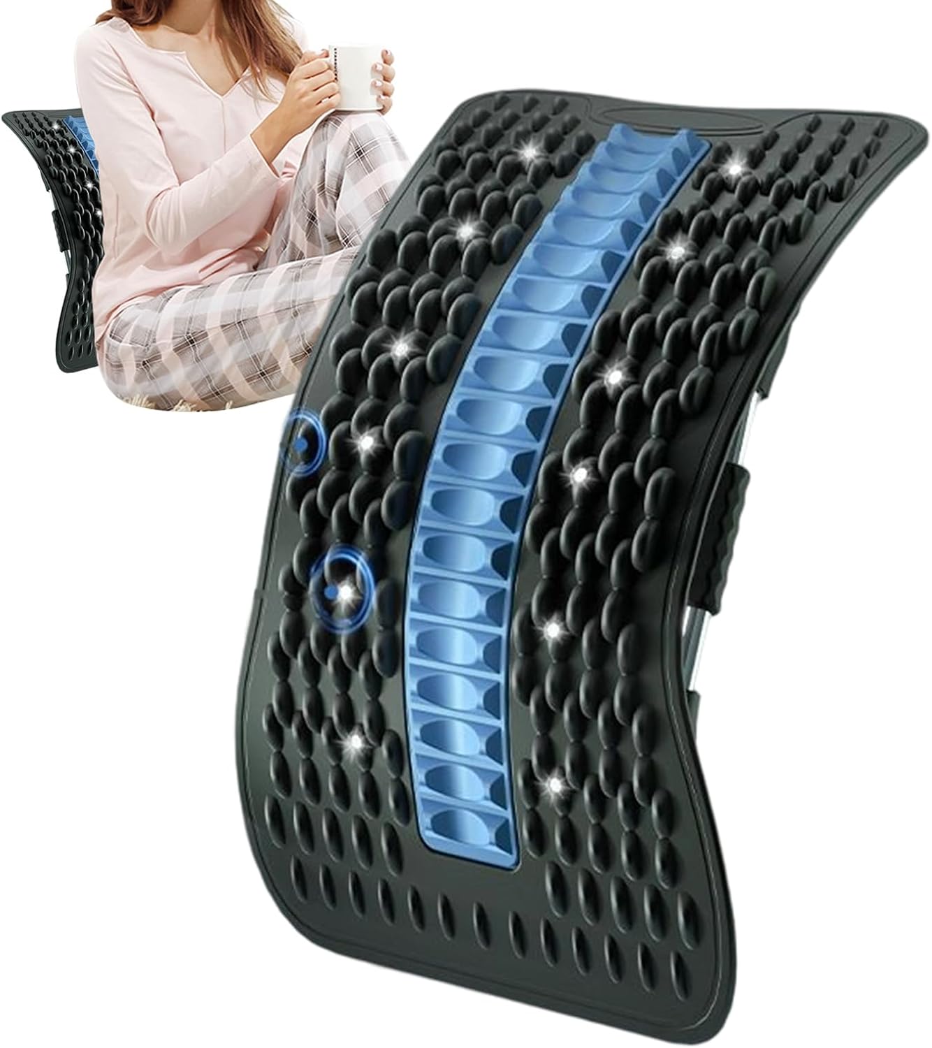 Back Stretcher, Spine & Waist Cracker with Adjustable Levels, Muscle Recovery Device for Pilates Exercise, Shoulder Neck Back at Home Gym Office Travel Yoga Stretching