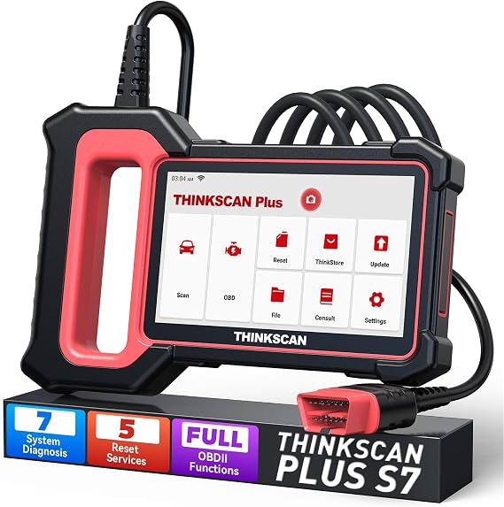 OBD2 Car Diagnostic Scanner, THINKCAR PLUS S7 7 System Code Reader for Engine/ABS/SRS/ECM/TCM/BCM/AC/IC, 28 Maintenance Functions Choose 5, Scanner for DIY Mechanics, Auto Technicians, Car Enthusiast