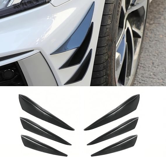 6 Pcs Front Bumper Spoiler Splitter Lip for Mitsubishi Outlander 2025 Aerodynamic Air Deflector Valance Chin Body Kit Flexible Soft Rubber,Gloss Black