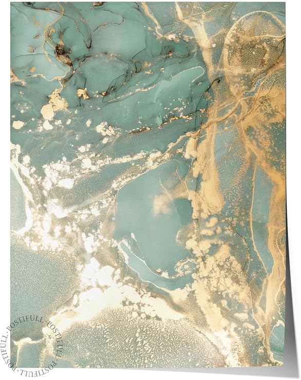 Postifull Abstract Green Marble No1 Poster, Dikey Duvar Tablosu Comfort Serisi No:108452;13 X 18 Çerçevesiz Poster