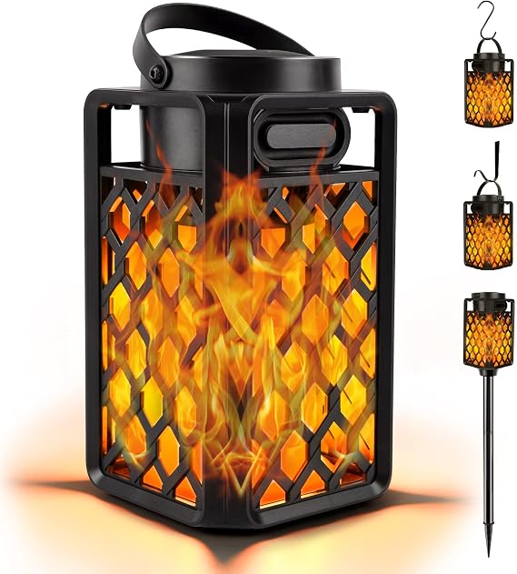 ANERIMST Outdoor Bluetooth Speaker with Flame Atmosphere, Waterproof Wireless Speaker, Camping Patio Accessories, 10W Stereo Sound, Gifts for Men, Women, Dad
