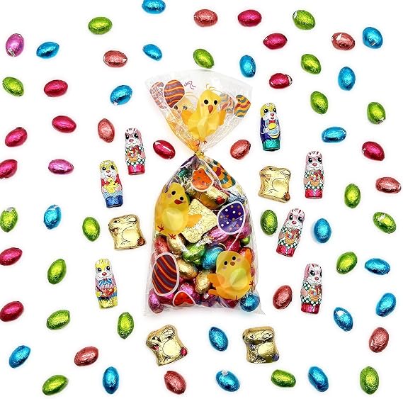 The Ultimate Easter Egg Hunt Selection Bag - Golden Bunnies, Chocolate Eggs & More - Perfect Egg Hunt Kit - Over 70 Items