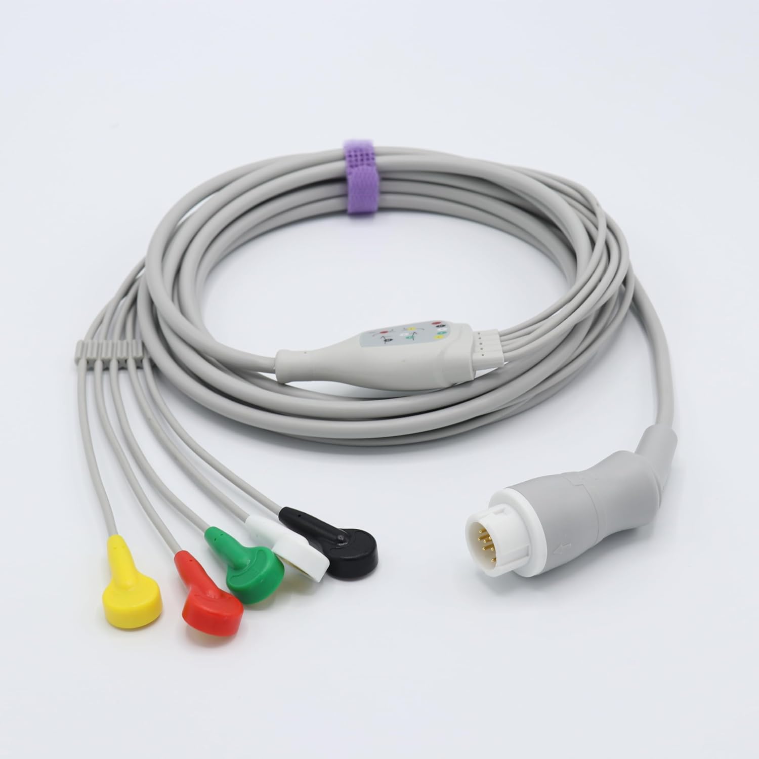 Sino-k Compatible with Philip Direct-Connect ECG Cable 12 Pin 5 Leads Fixed-Snap Connector ECG Cable