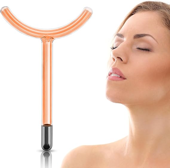 High Frequency Wand Electrode Glass Tube 3 Colours 7 Shape Portable High Frequency Device Replacement Parts Beauty Parts Elitzia ETJX006RYS (Orange Y Shape Wand)