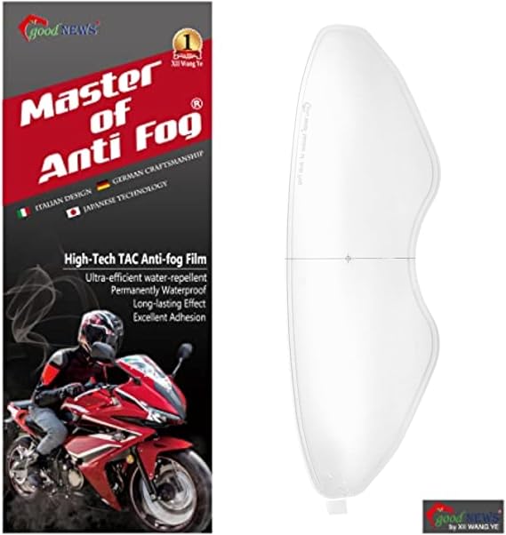 Universal Motorcycle Full Face Helmet Shield Anti Fog Film,Clear Visor Lens Insert Fog Resistant Waterproof Sticker 33x11 cm