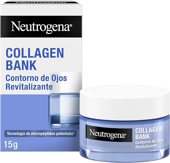 Neutrogena Collagen Bank Revitalizing Eye Cream Gel, 1 x 15 g, Dark Circles Cream and Micropeptide Bags, Improves 5 Early Signs of Aging
