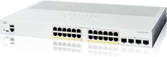 Cisco Catalyst 1200-24P-4G Smart Switch, 24 Port GE, PoE, 4x1GE SFP, Limited Lifetime Protection (C1200-24P-4G)